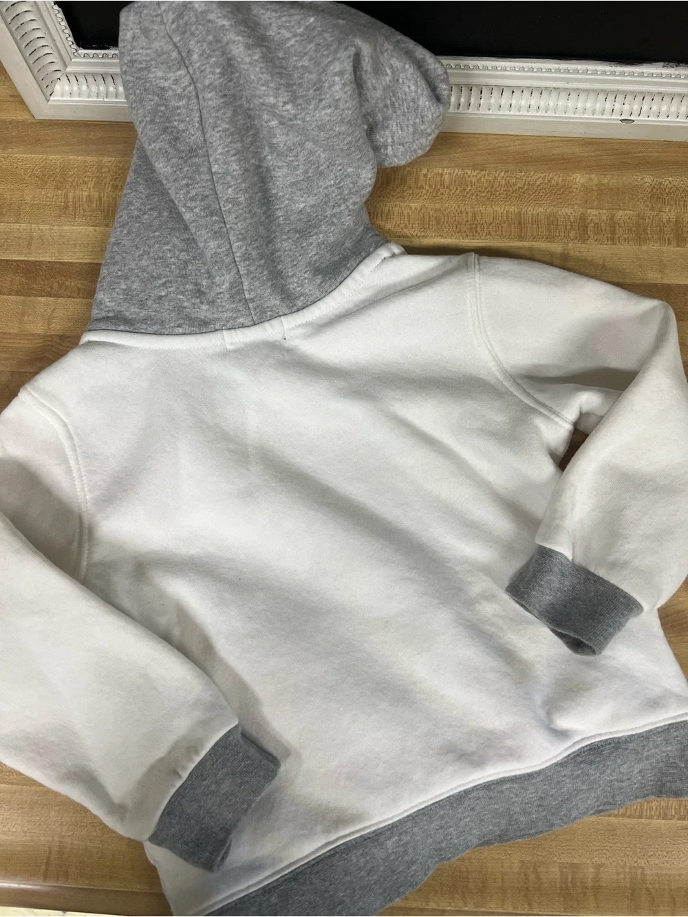Ralph Lauren Kids Polo Bear Hoodie in White and Gray with Multicolor Bear